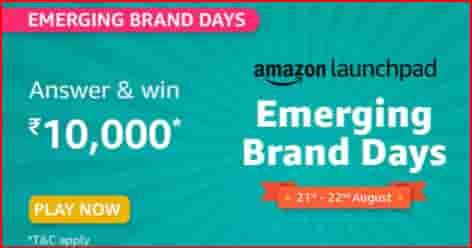 Emerging Brand Days Amazon Quiz Answers